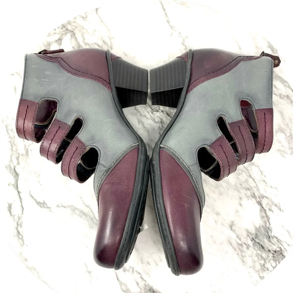 Earth Serano Multi-Strap Two Tone Booties 6 Comfort Whimsigoth Lagenlook - Picture 7 of 16